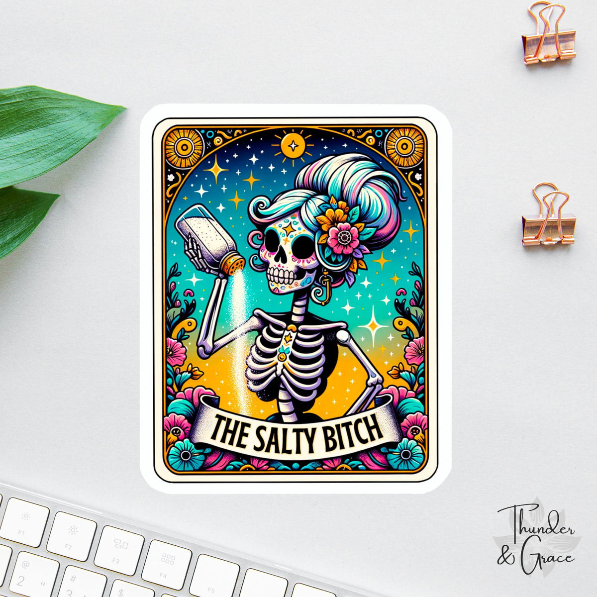 The Salty B*tch sticker, funny tarot card