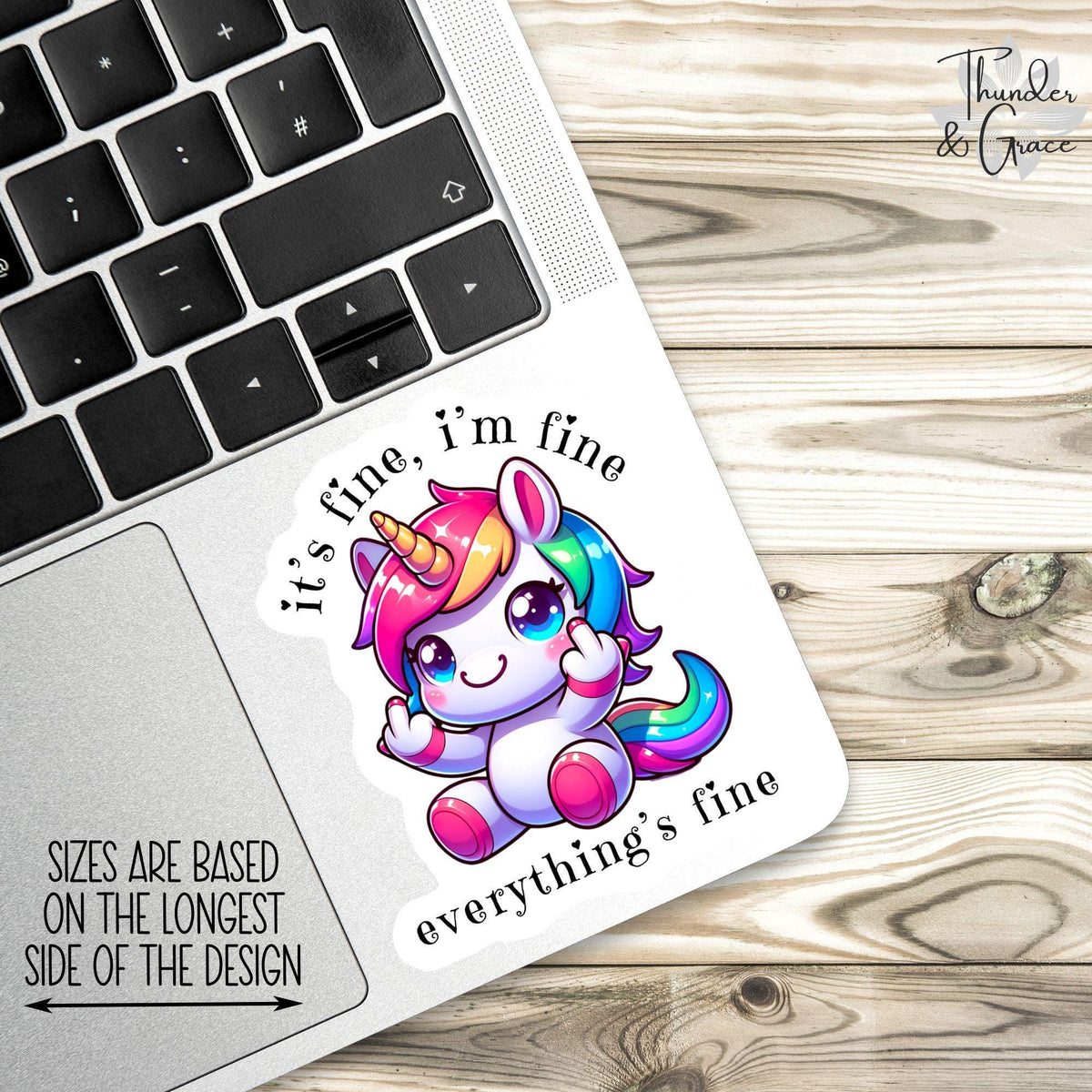 Funny Unicorn sticker, it's fine – view 2