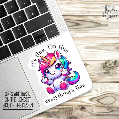 Funny Unicorn sticker, it's fine – view 2