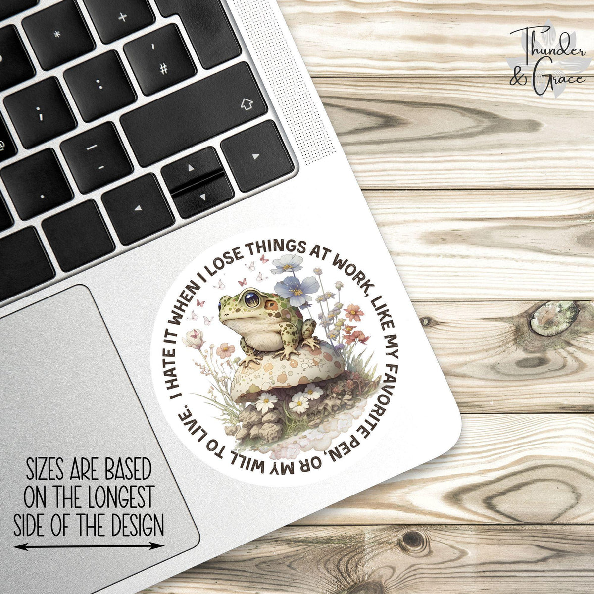 I Hate It When I Lose Things at Work sticker, vintage frog – view 2