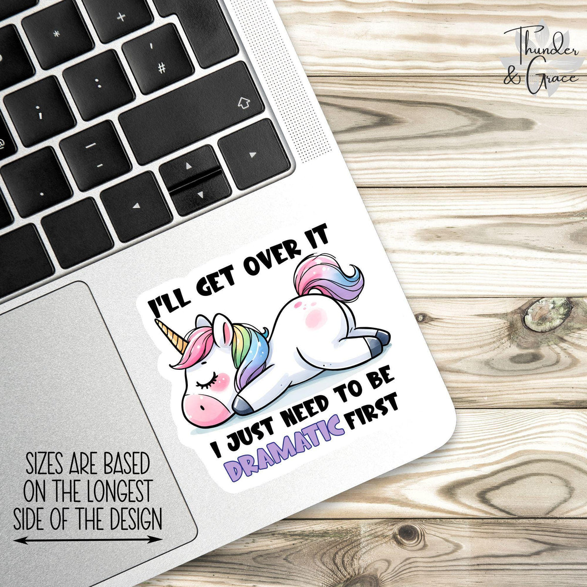 Funny Unicorn sticker, i'll get over it – view 2