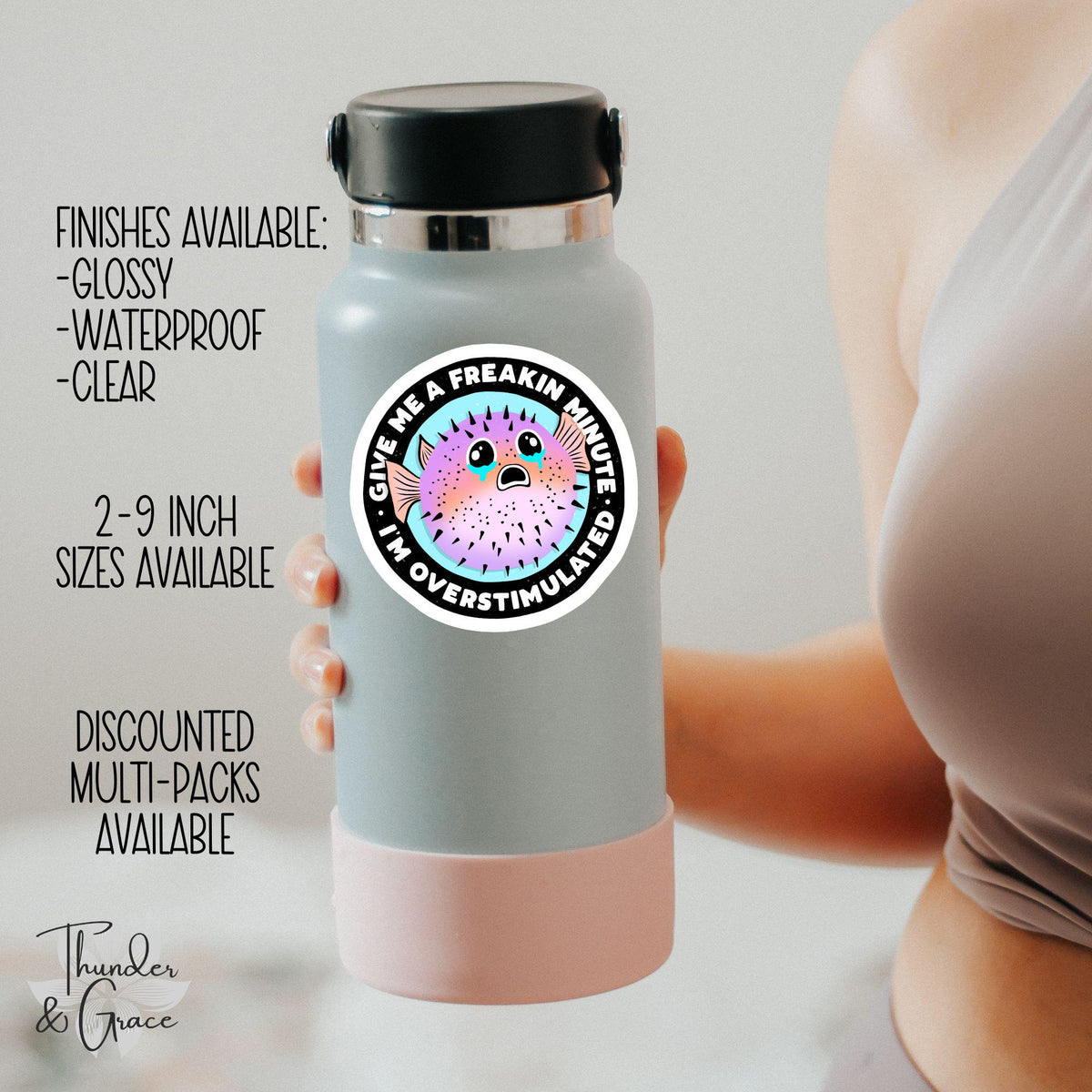 Give Me a Minute sticker, i'm overstimulated – view 3