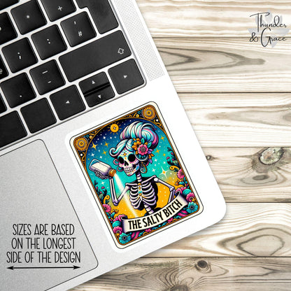 The Salty B*tch sticker, funny tarot card – view 2