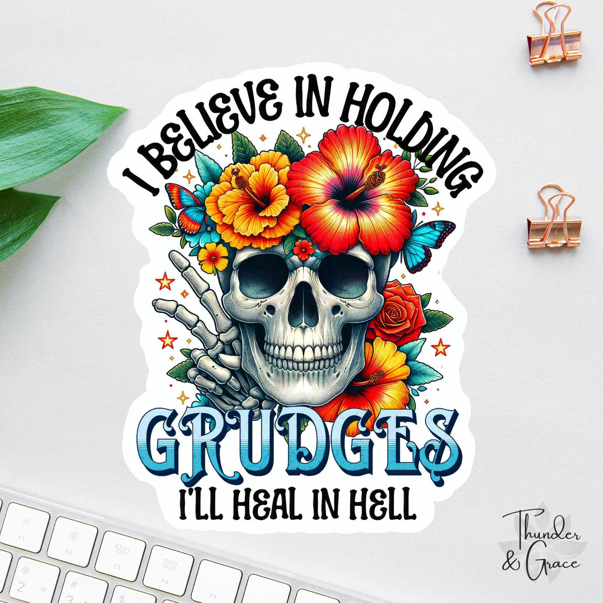 I Hold on to Grudges sticker, car for women