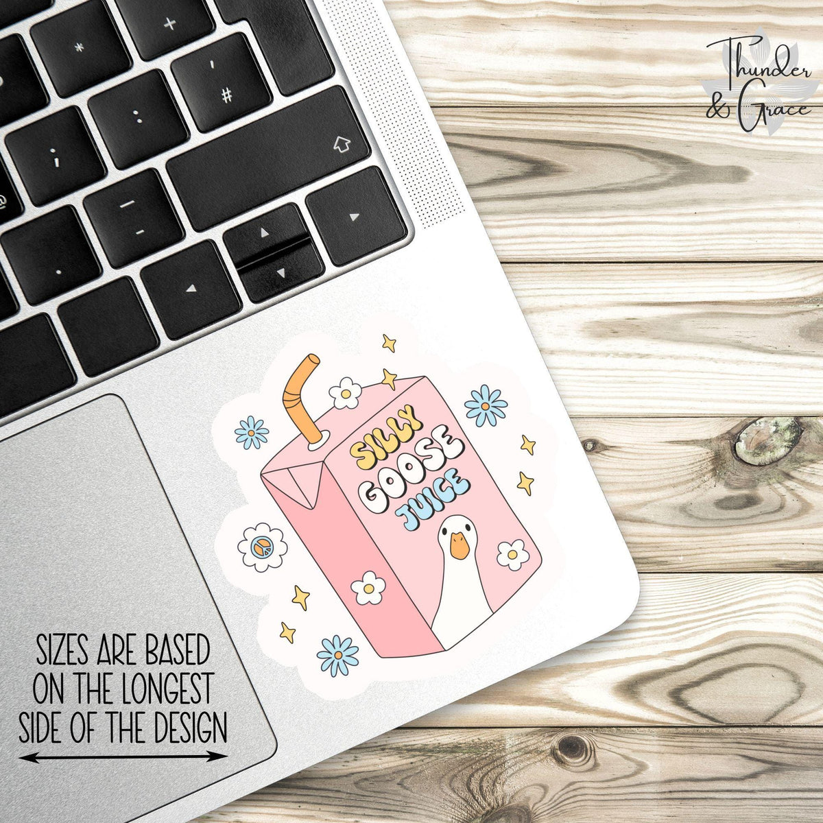 Silly Goose Juice sticker, retro groovy – view 2