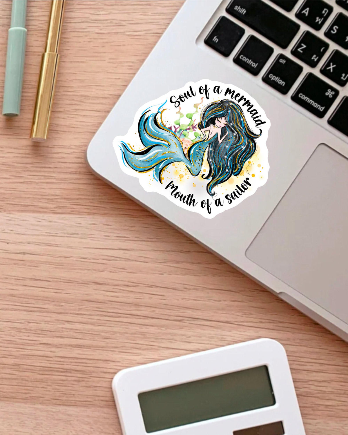 Soul of a Mermaid Mouth of a Sailor sticker, mermaid lover – view 2