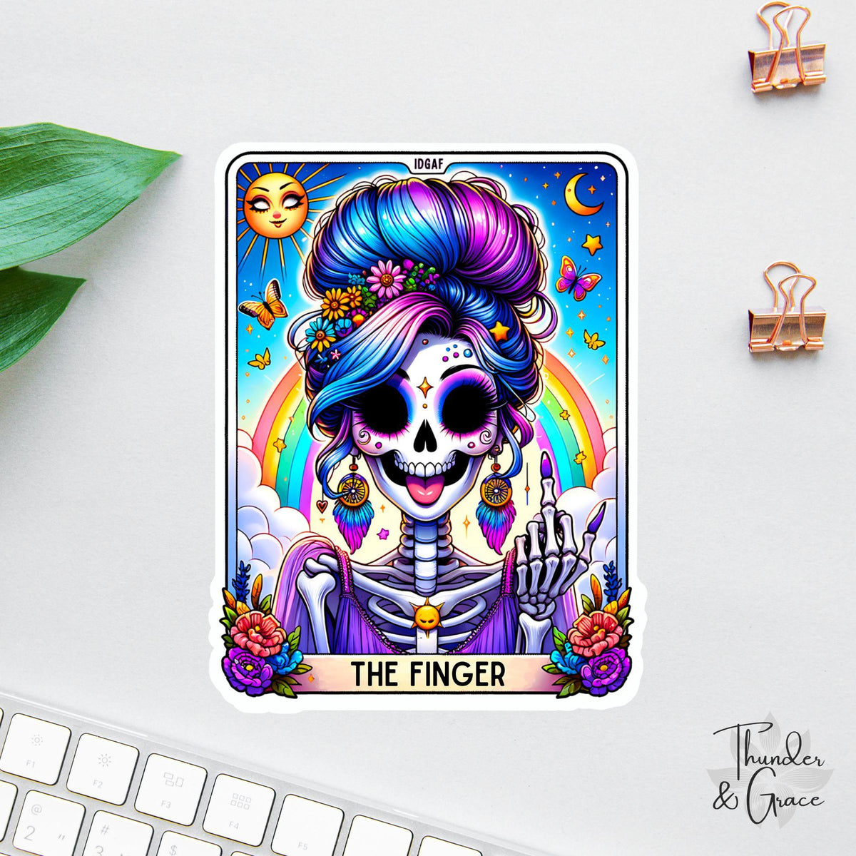 The Finger Tarot Card sticker, funny tarot card
