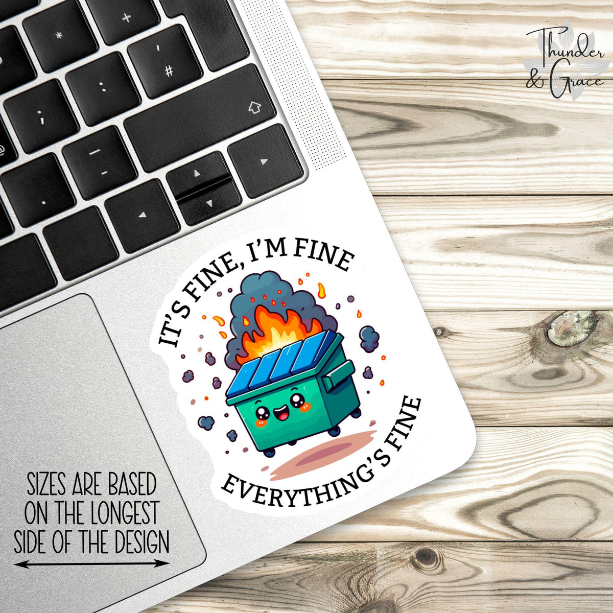 I'm Fine Everything Is Fine sticker, chaos coordinator – view 2