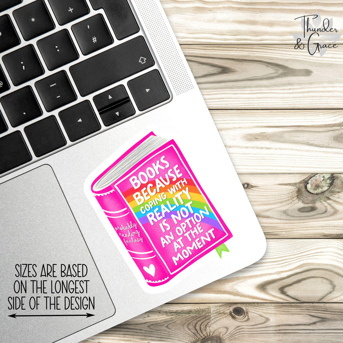 Books Because Coping with Reality Is Not an Option sticker – view 3