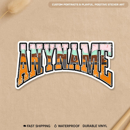 Custom retro basketball drip sticker with a name