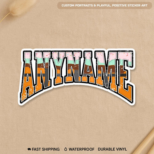 Custom retro basketball drip sticker with a name