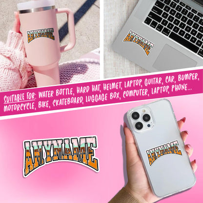 Custom retro basketball drip sticker with a name – view 4
