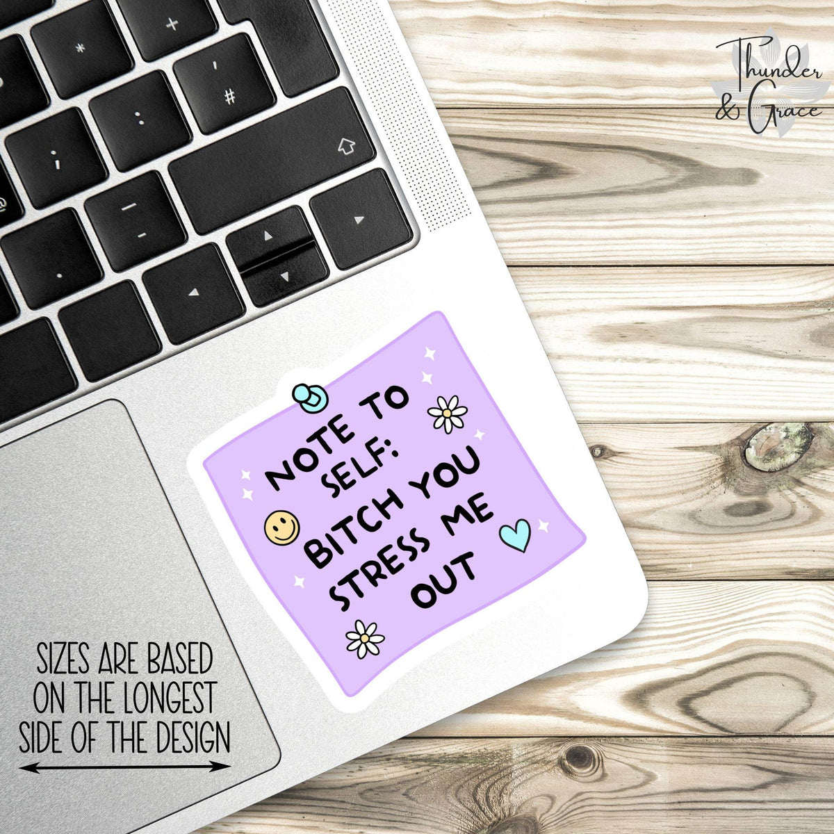Note to Self sticker, you stress me out – view 2