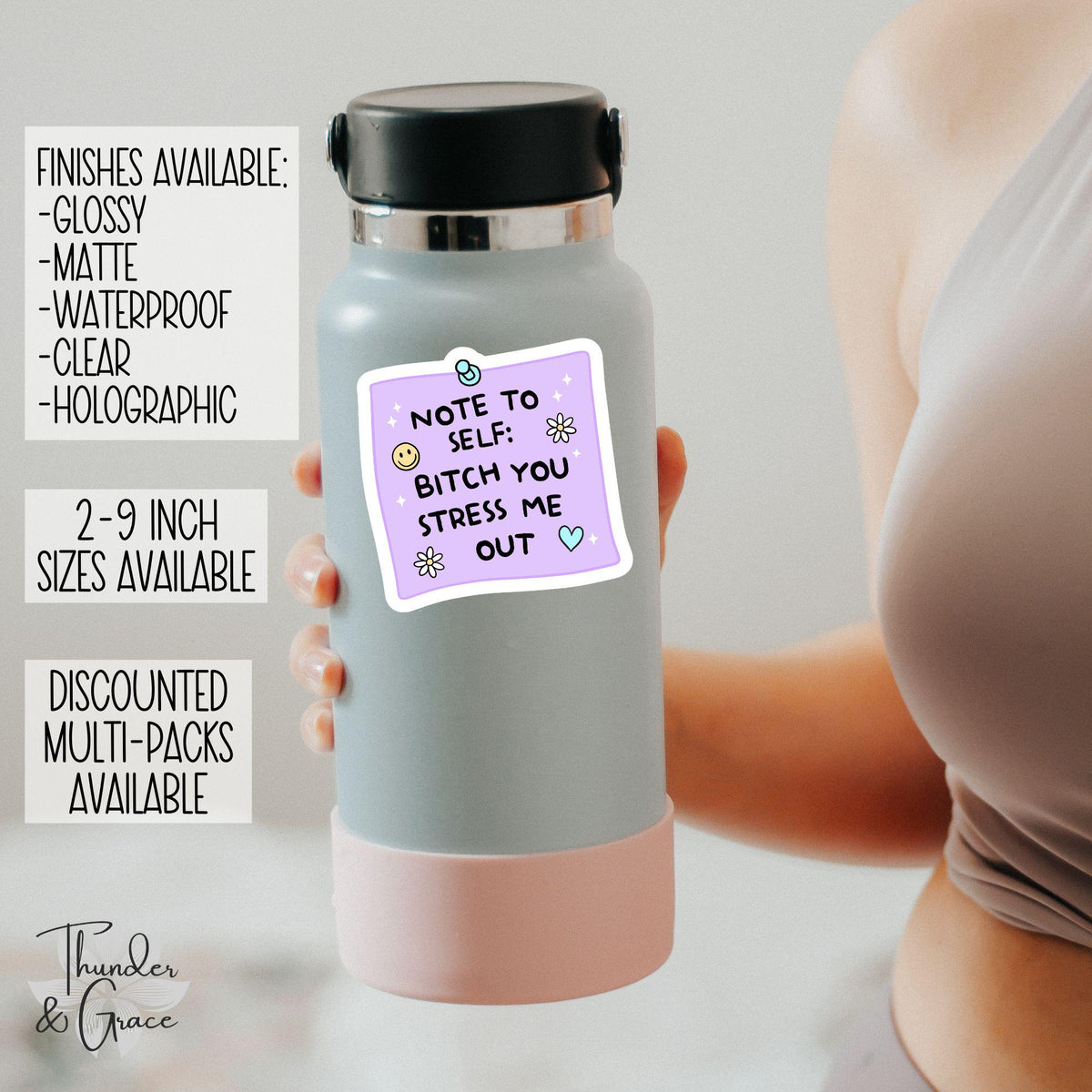 Note to Self sticker, you stress me out – view 3