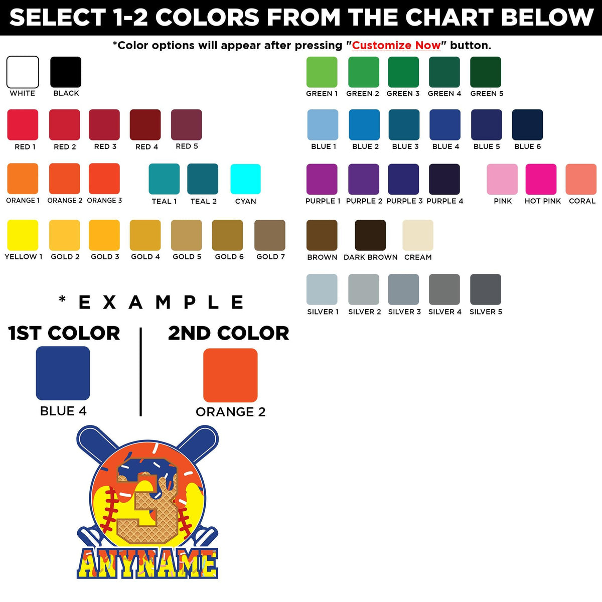 Custom drip softball sticker with crossed bats and a centered number – view 2
