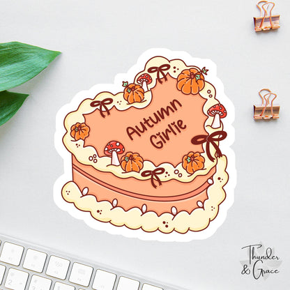 Autumn Girlie sticker, pumpkin spice lover