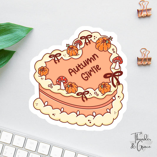 Autumn Girlie sticker, pumpkin spice lover