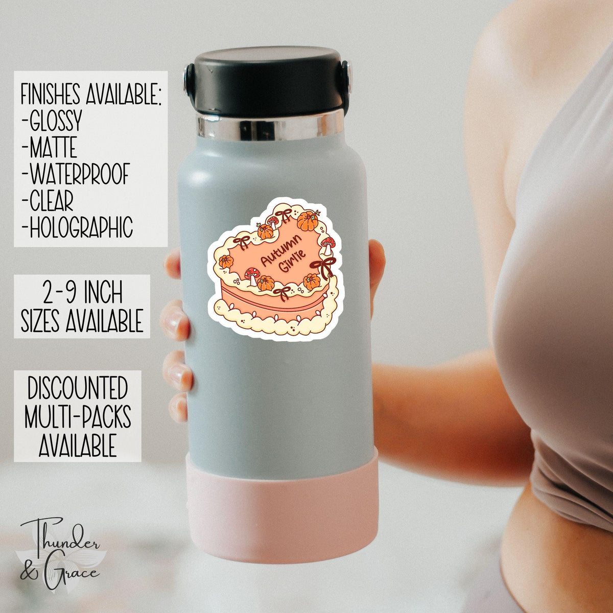 Autumn Girlie sticker, pumpkin spice lover – view 2