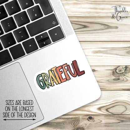 Grateful sticker, doodle letters – view 3