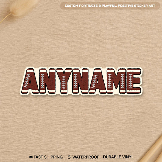 Custom classic football sticker with a name