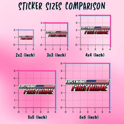 Custom racer name sticker with a country flag accent – view 3
