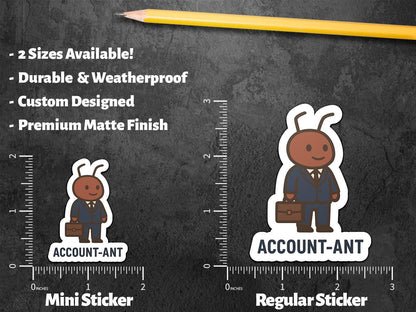 Account-Ant Accountant sticker, cute ant in suit with briefcase – view 2