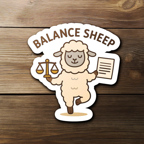 Balance Sheep sticker sheet, funny balance sheet pun