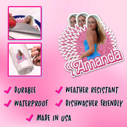 Custom aesthetic face photo sticker with a name – view 3