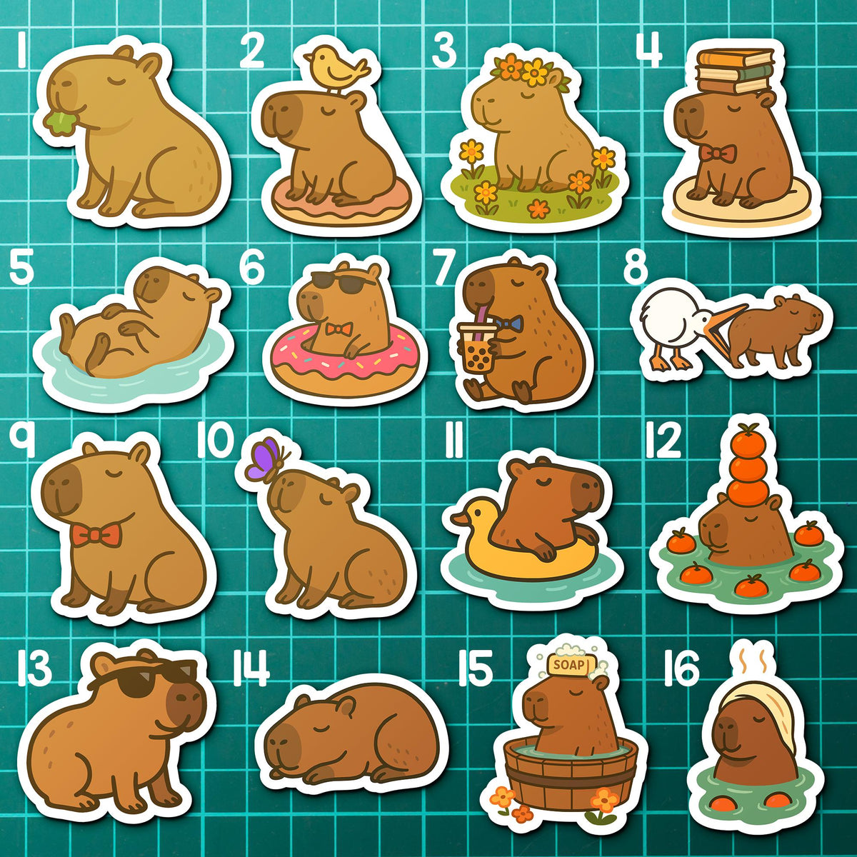 Capybara Pack sticker sheet