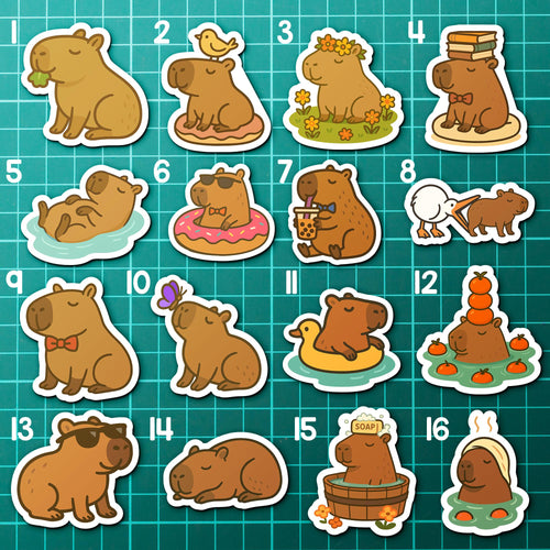 Capybara Pack sticker sheet