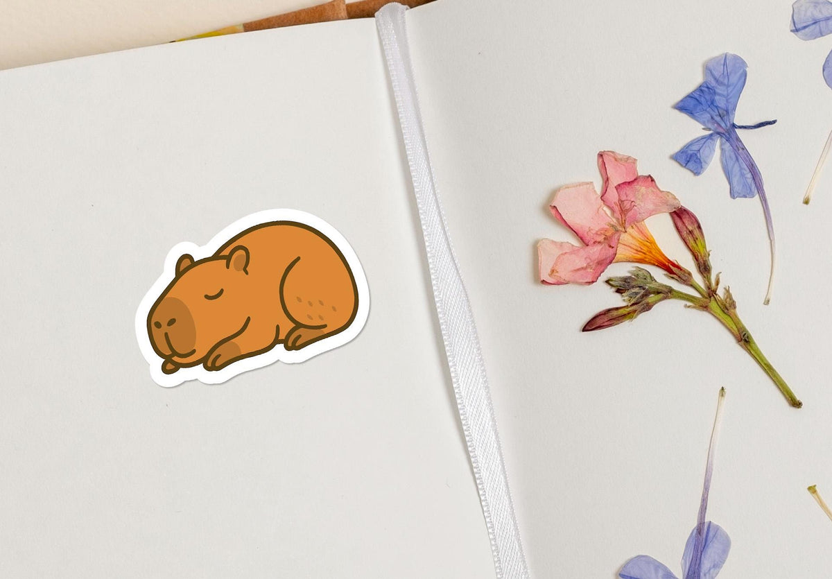Sleeping Capybara : Cute Relaxing Animal for Journals or Planners sticker – view 4