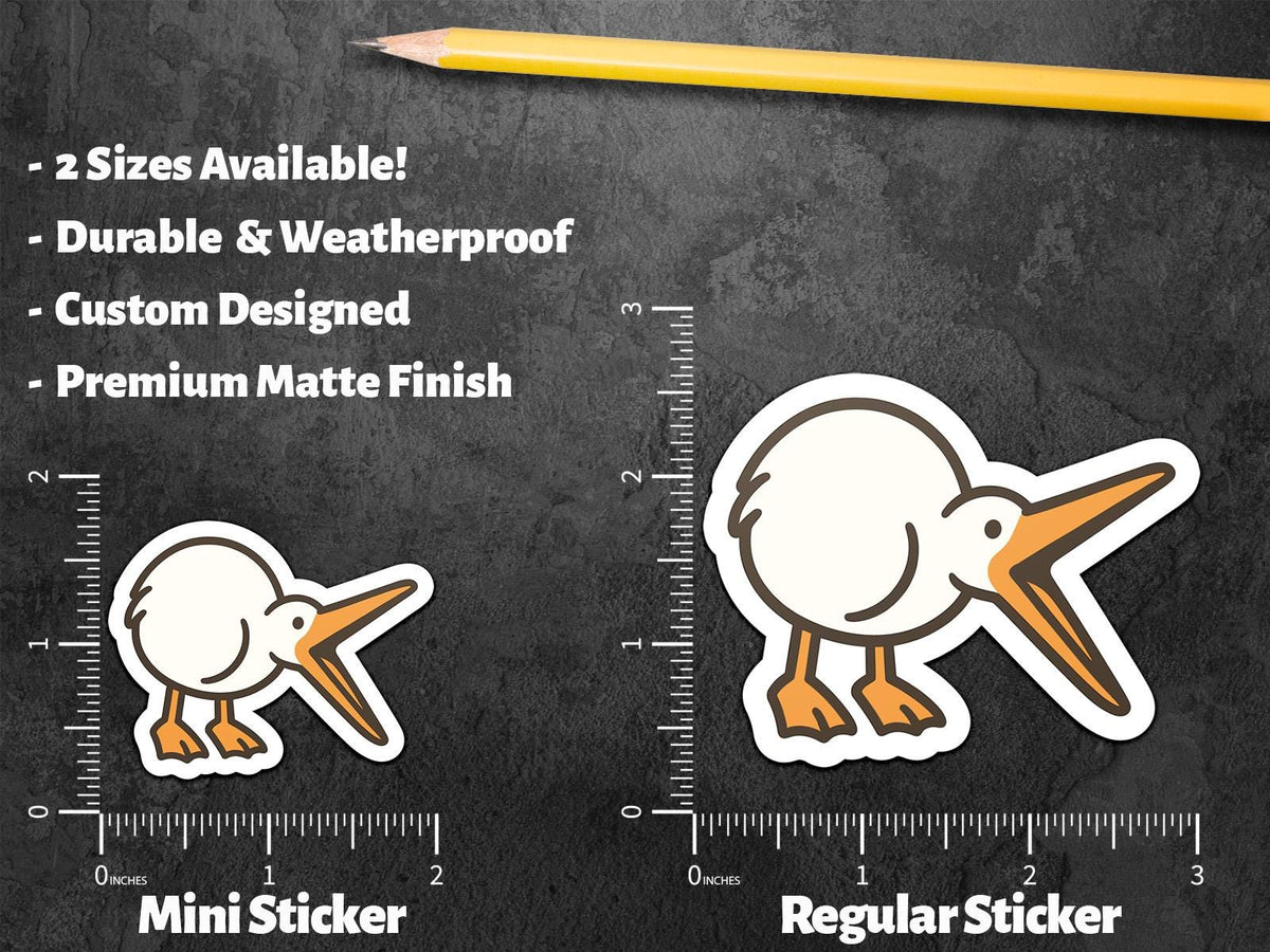 Crane with Open Beak: Cute Kawaii Bird for Laptops or Journals sticker – view 2