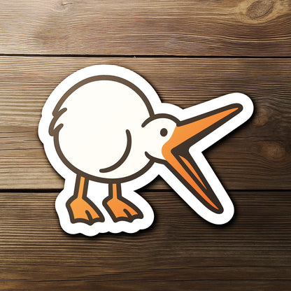 Crane with Open Beak: Cute Kawaii Bird for Laptops or Journals sticker