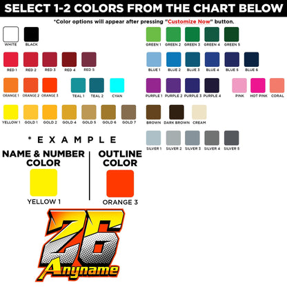 Custom dirt bike racer sticker with a name and number – view 2