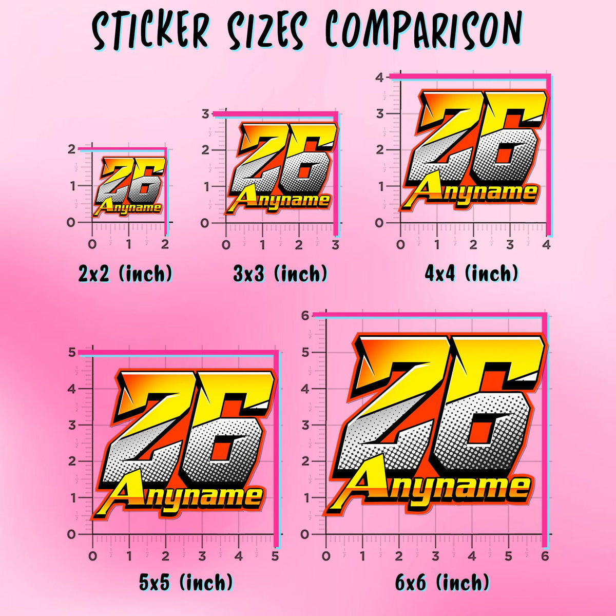 Custom dirt bike racer sticker with a name and number – view 3