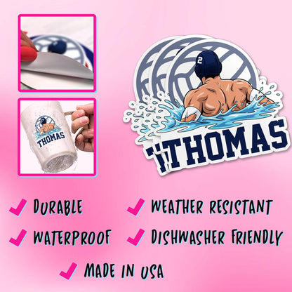Custom water polo mom sticker with a name – view 4