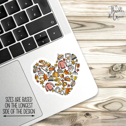 Autumn Heart sticker, i love fall most of all – view 3