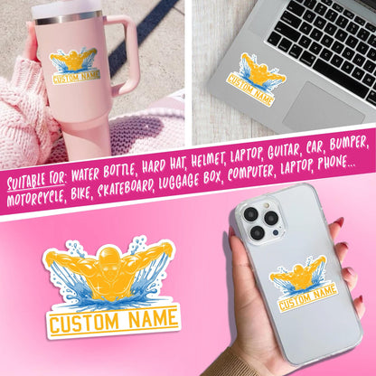 Custom swim team sticker with a name – view 5