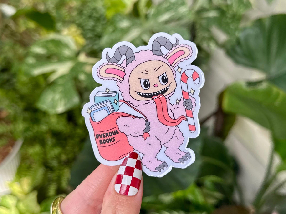 Krampus Overdue Books sticker – view 2