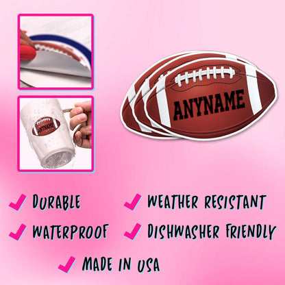 Custom Football Name & Number Sticker by Stickreews — view 3