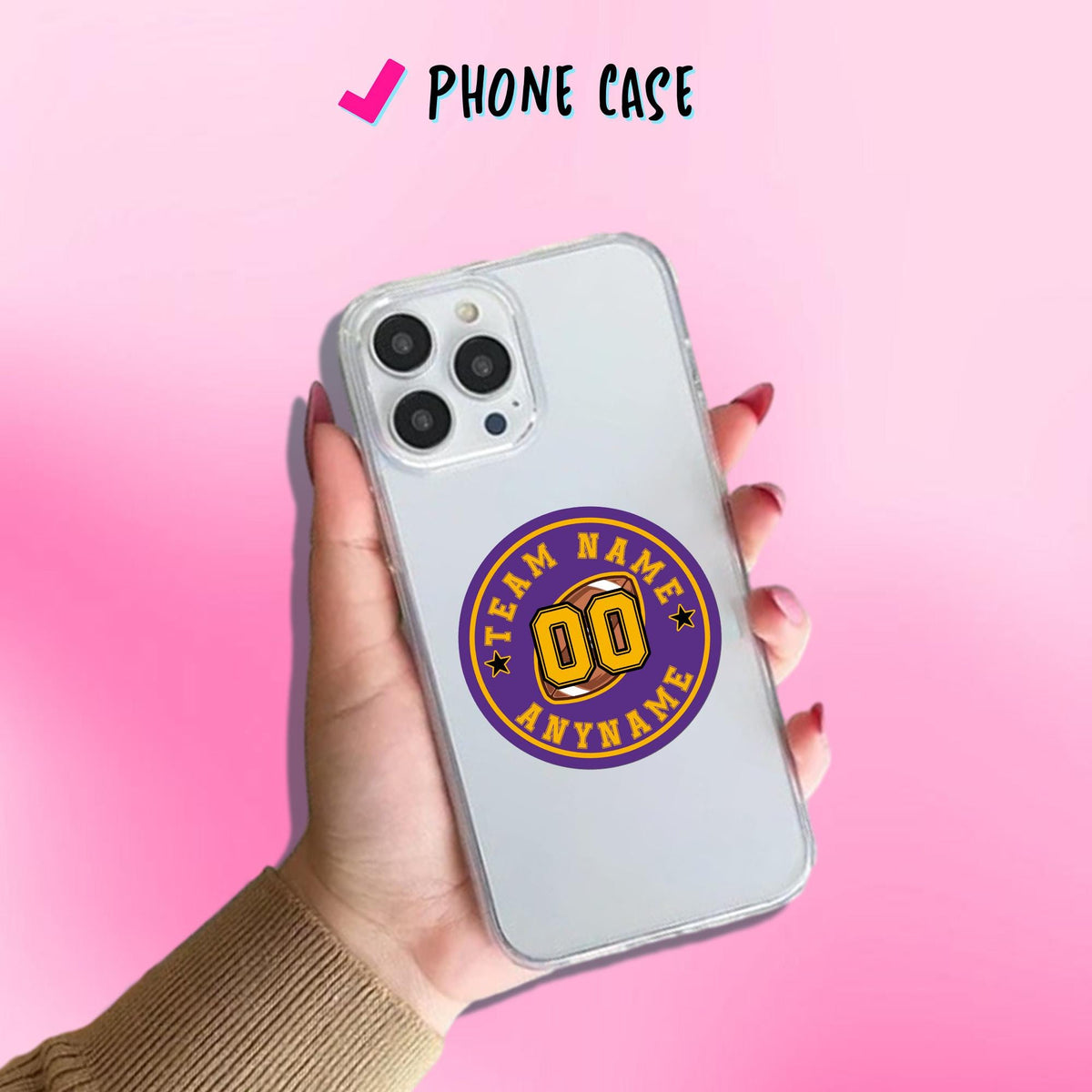 Custom football mom sticker with a name, number and team name – view 7