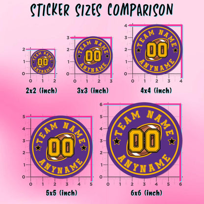 Custom football mom sticker with a name, number and team name – view 3