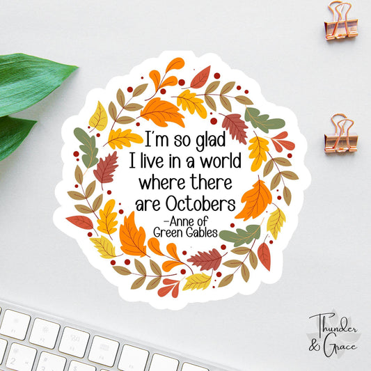 Anne of Green Gables sticker, fall leaves