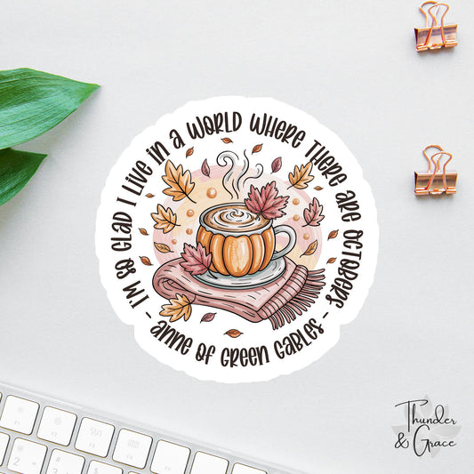 Anne of Green Gables sticker, pumpkin spice girlie