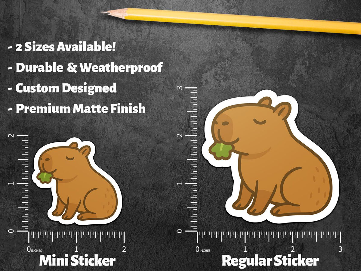 Capybara Eating Lettuce : Cute Kawaii Animal for Planners or Journals sticker – view 2