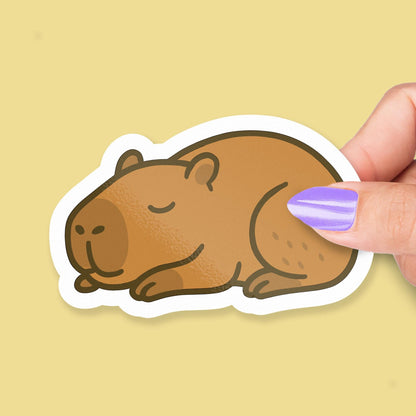 Sleeping Capybara : Cute Relaxing Animal for Journals or Planners sticker