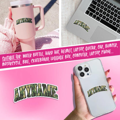 Custom Vintage Camo Name Sticker by Stickreews — view 2