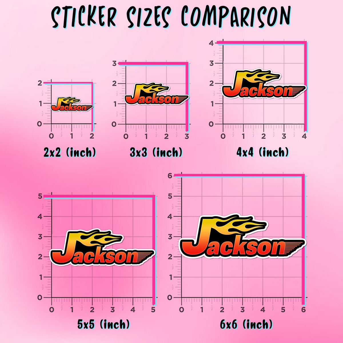 Custom graffiti flame name sticker – view 2