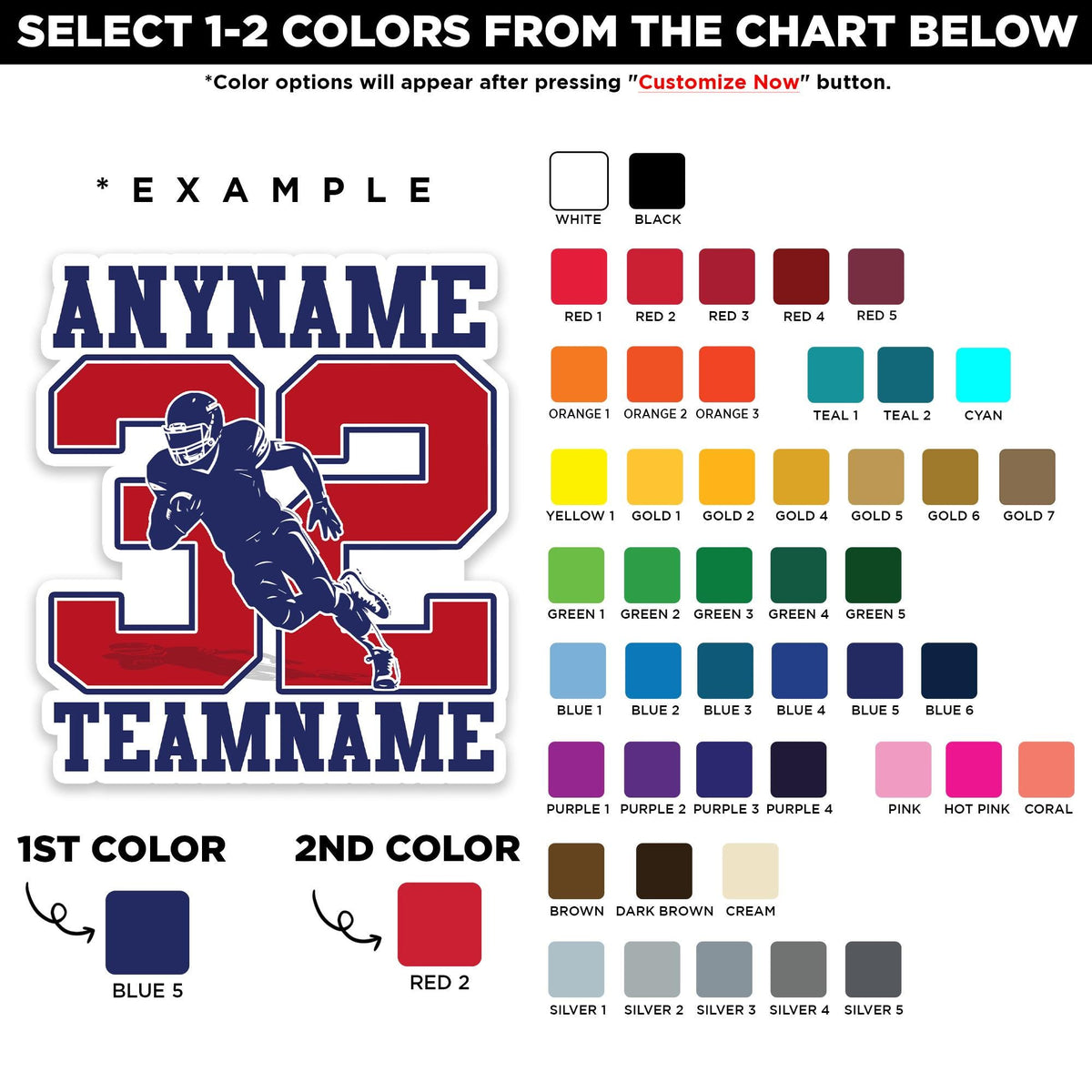 Custom Senior Football Player Sticker by Stickreews — view 2