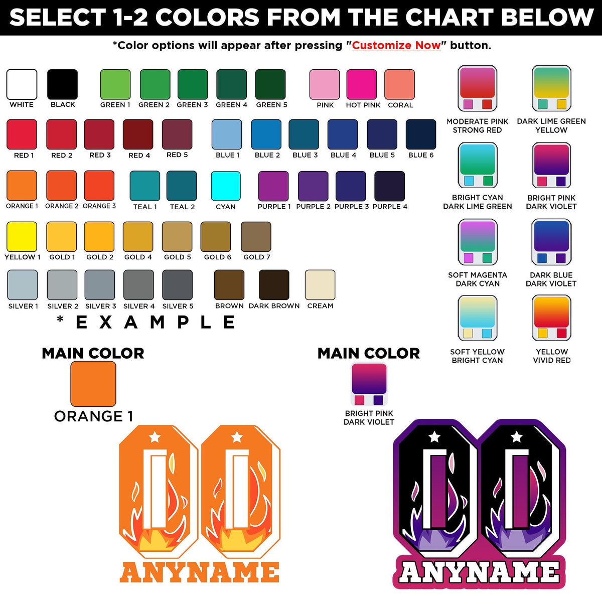 Custom football game day sticker with a name and number – view 2